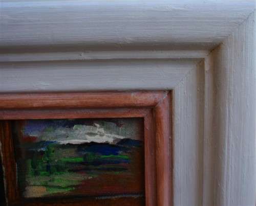 Original oil by H.Kruger - Vibrant still life with pomegranates - shabby chic frame - Lovely piece.