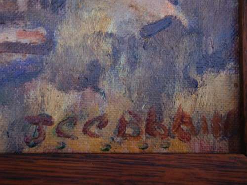 VINTAGE - LANDSCAPE `ON THE ROAD TO PONDOLAND`  LOVELY OLD PIECE IN OAK VINTAGE FRAME.