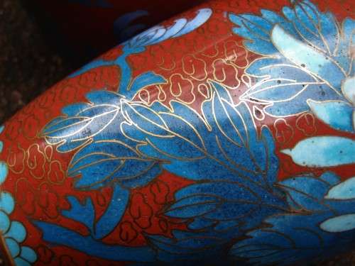 Vintage cloisonne vases - collectible pair of rare beauties.