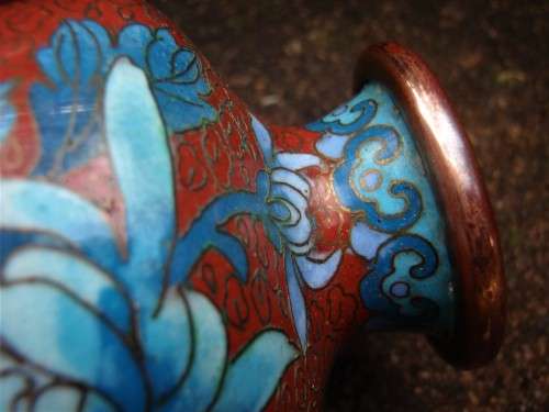 Vintage cloisonne vases - collectible pair of rare beauties.