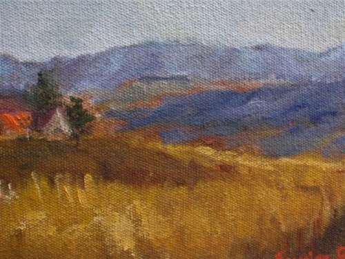 Original oil painting on canvas by Eunice Botha. Exquisite small piece of classic landscape art.