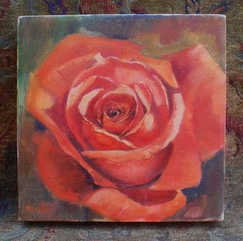 Original oil painting by the late Val Wilson - Opulent Rose. Beautiful rose study.