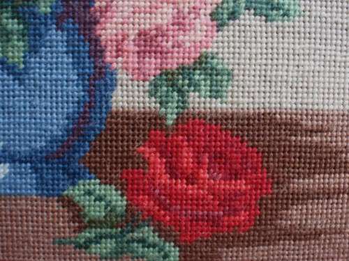 Vintage tapestry - absolutely beautiful still life tapestry in vintage frame - a real beauty.