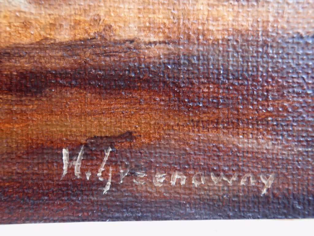 Vintage oil painting by H.Greenaway.  Classic S.African landscape beautifully executed.