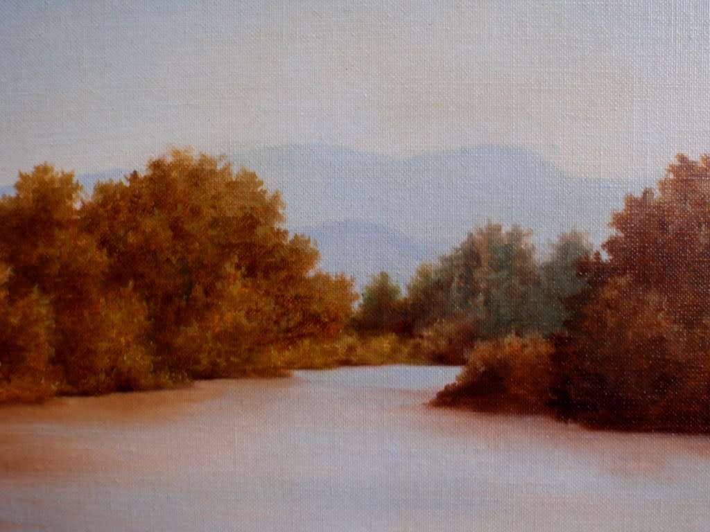 Vintage oil painting by H.Greenaway.  Classic S.African landscape beautifully executed.