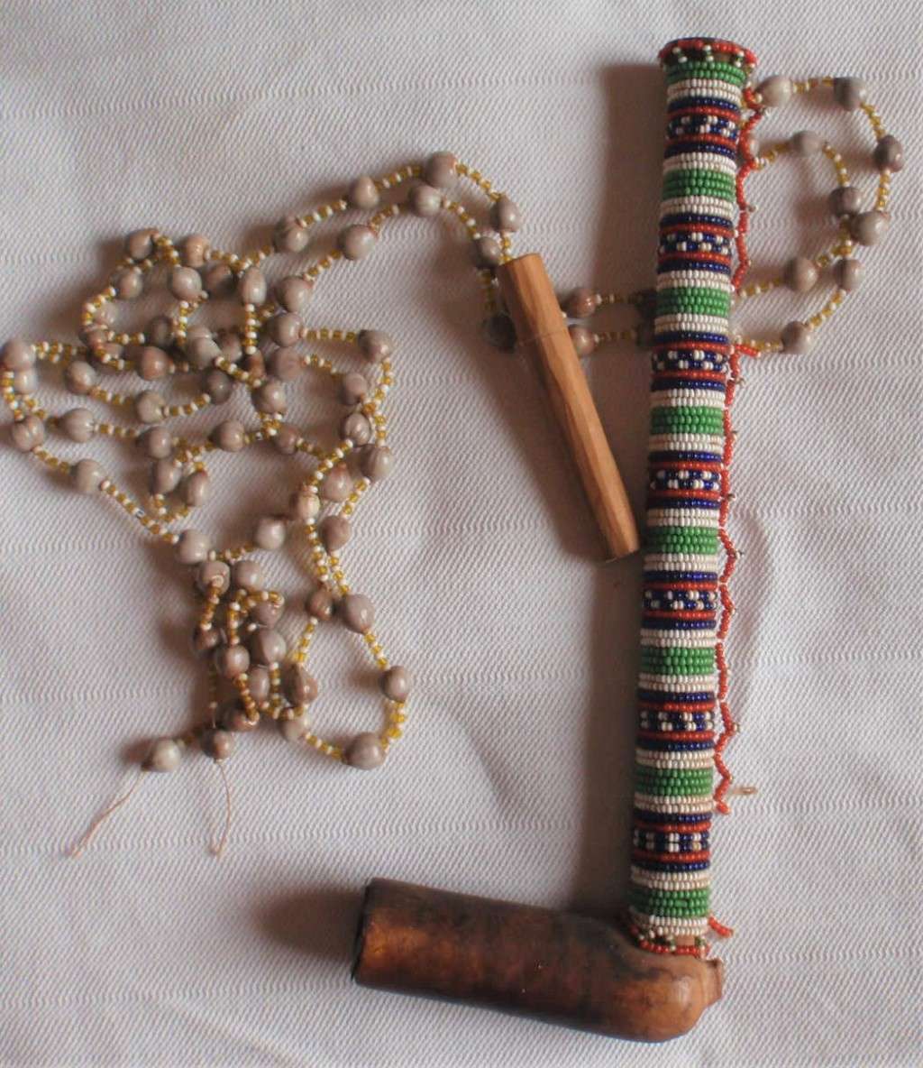 Authentic Xhosa beadwork - expertly made in the Transkei. Pipe used by the men and woman.