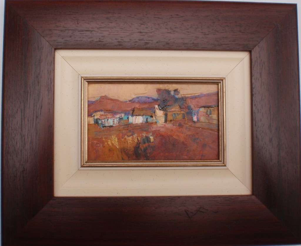 A pair of original Diane Erasmus abstract impressionist, S.African landscapes, well framed.