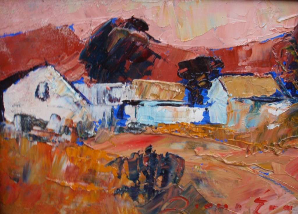 A pair of original Diane Erasmus abstract impressionist, S.African landscapes, well framed.