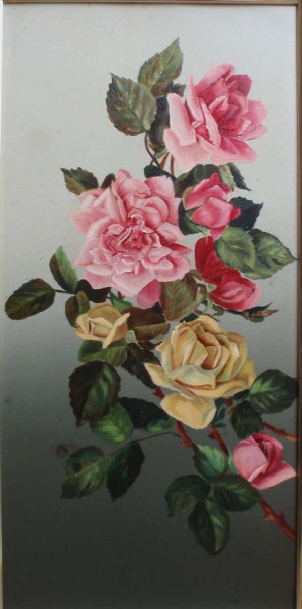 Vintage original oil.  Beautiful Roses. Gorgeous old piece