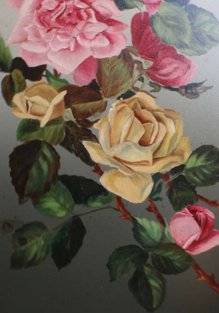 Vintage original oil.  Beautiful Roses. Gorgeous old piece