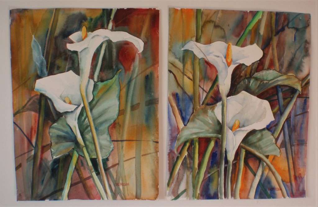 A pair of original watercolours by the late Val Wilson - well known Durban artist.