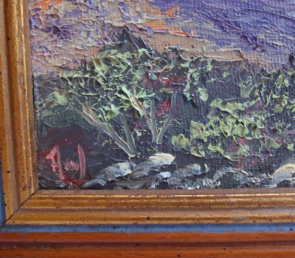 Vintage: Classic original oil painting by Adriaan van der Linde. Swartberg Mountain Range.