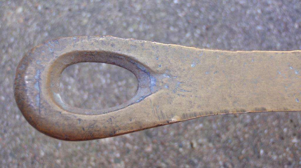 Authentic vintage copper and brass frying pan - provincial kitchen decor item. Lovely old piece.