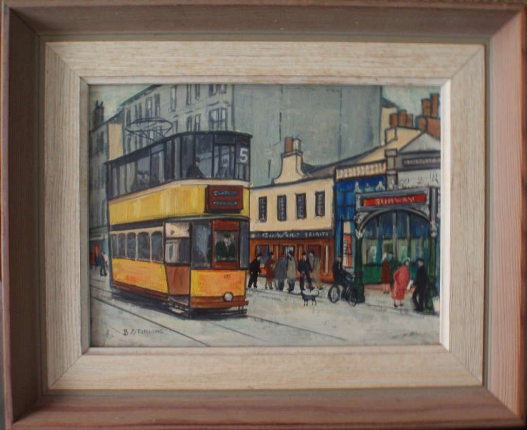 Original Betty Stirling 2015-1985 Collectible British artist - Quirky London street scene.