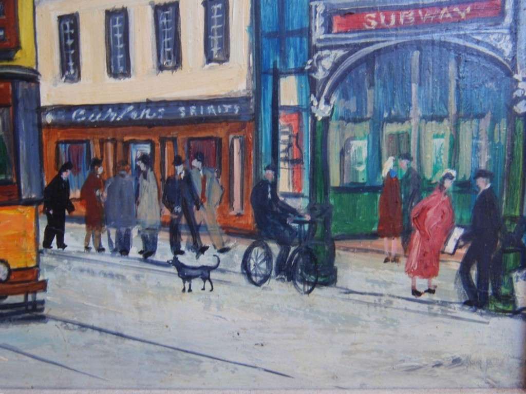 Original Betty Stirling 2015-1985 Collectible British artist - Quirky London street scene.