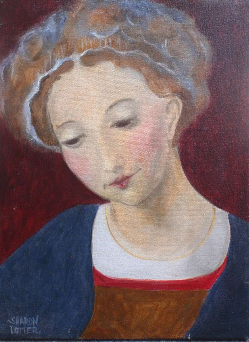 Original Sharon Potter oil painting on canvas - contemporary Period portrait.