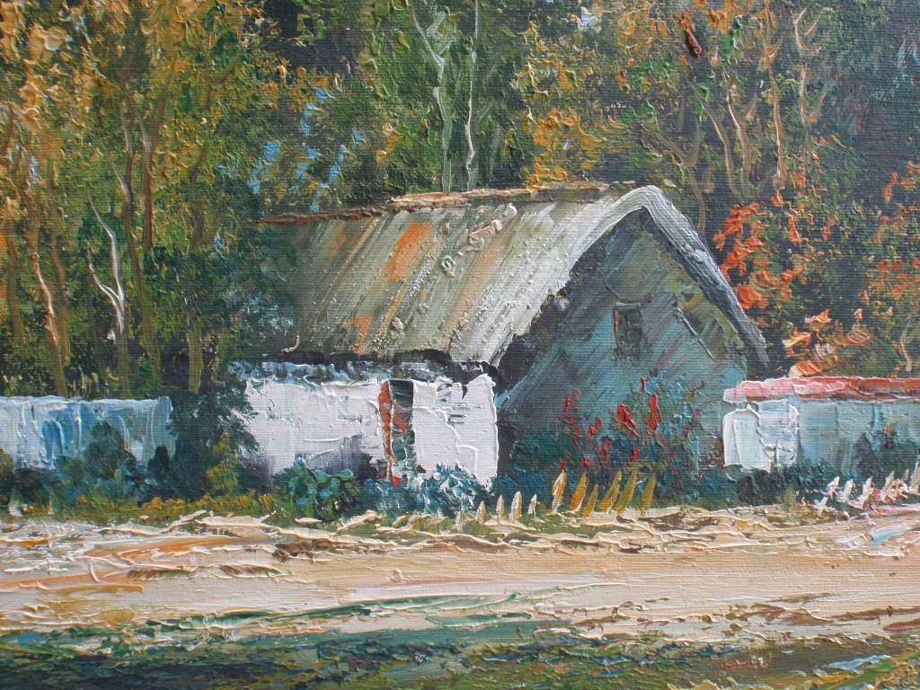 Large original oil painting by the late H.Knauf 1901-1976. Magnificent mountainscape scene.