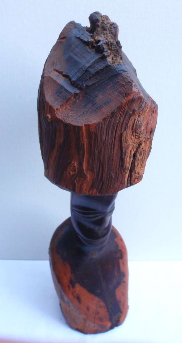 Authenic African wood carving.  Interesting, unique avant-garde dimensions and use of wood.