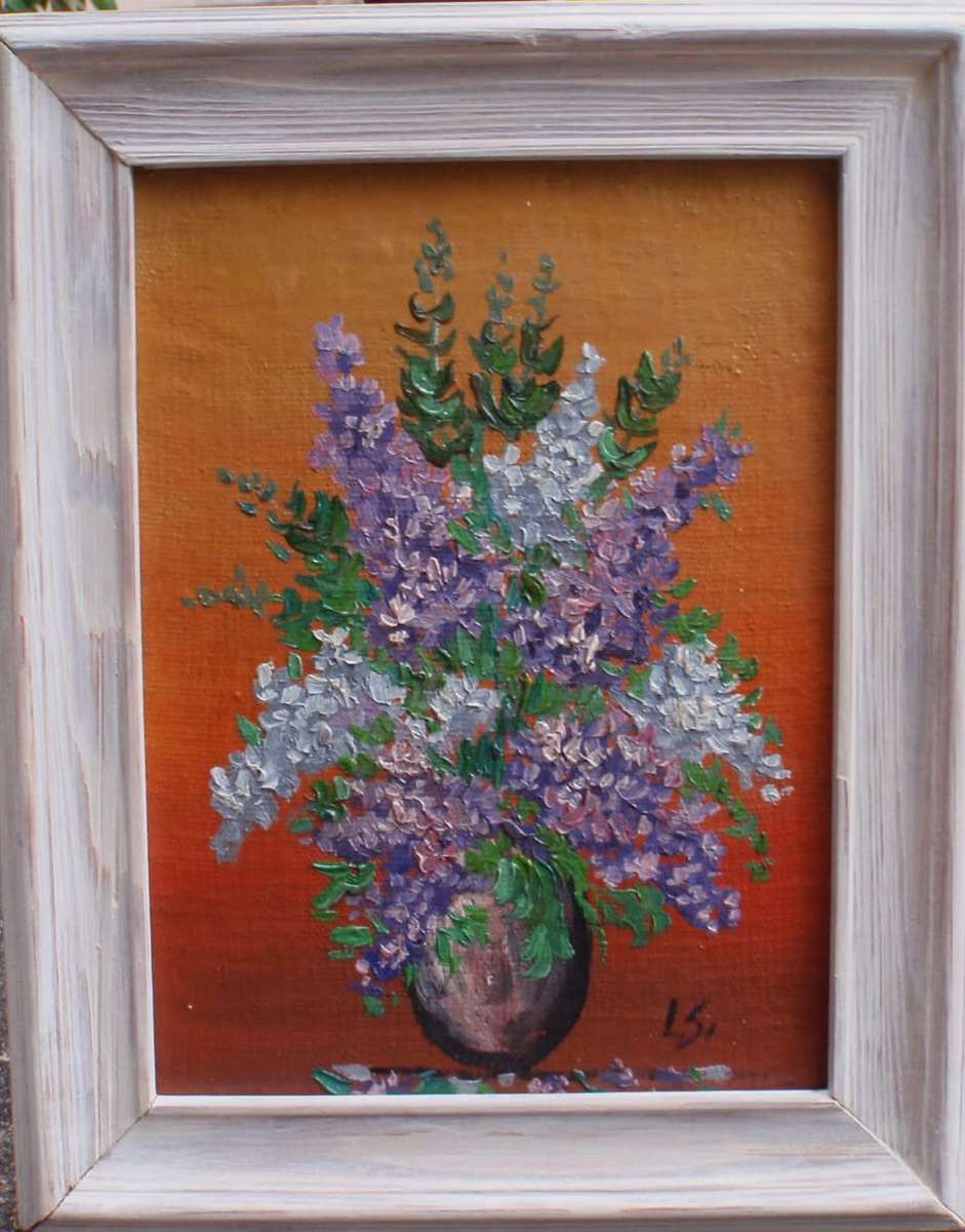 Gorgeous little vintage original oil painting - very pretty.