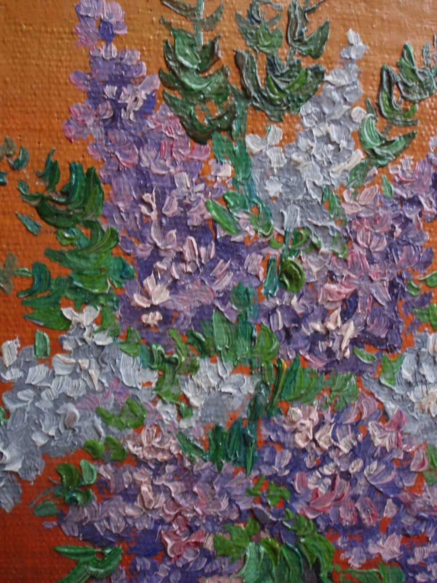 Gorgeous little vintage original oil painting - very pretty.