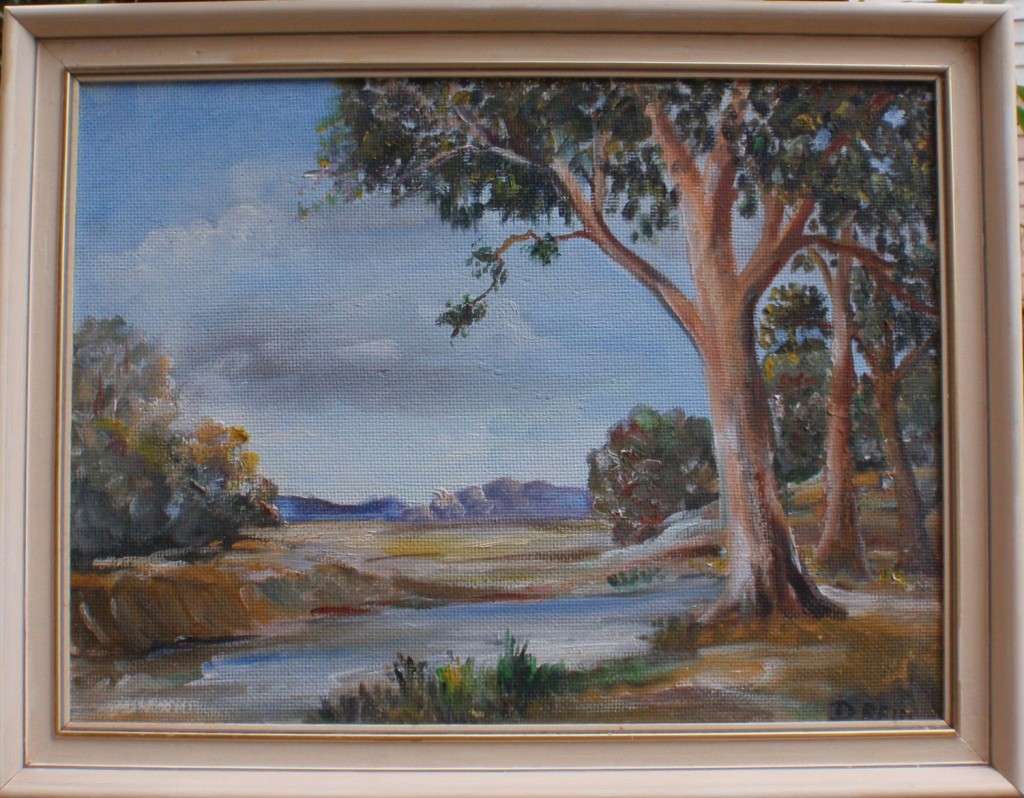 Original oil painting of tranquil S.African landscape.