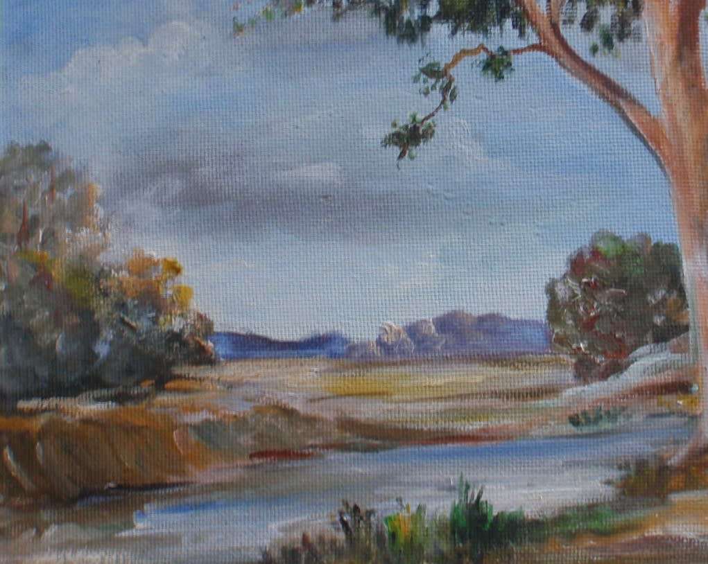 Original oil painting of tranquil S.African landscape.