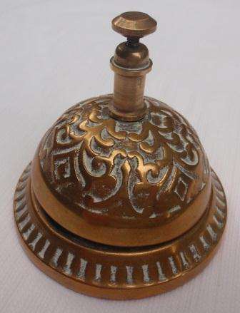 Ornate Brass Desk Bell - genuine old one