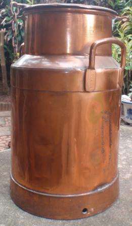 Copper plated 5 gal. milk churn (9kgs) Genuine Farming Memorabelia