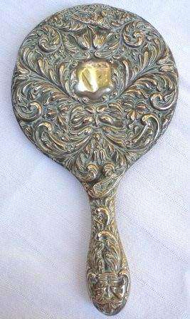 ANTIQUE - Incredibly Rare Victorian Hand Mirror - Fabulous Roccoco Design - See Detail!