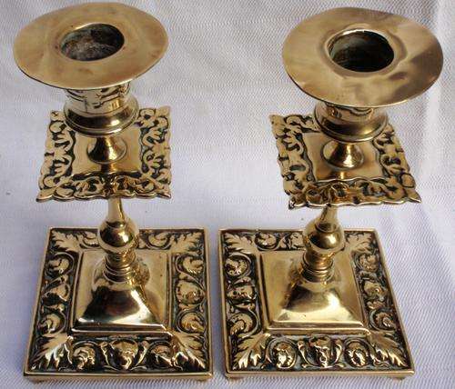 BEAUTIFUL ANTIQUE, BRASS CANDLESTICKS - ROCOCO - VERY COLLECTABLE!!!