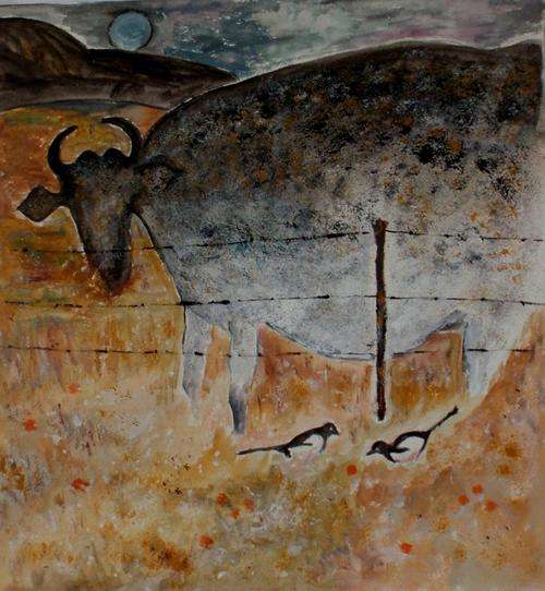 ORIGINAL PAINTING - COPIED FROM KIDDIES BOOKS- INTERESTING!!!