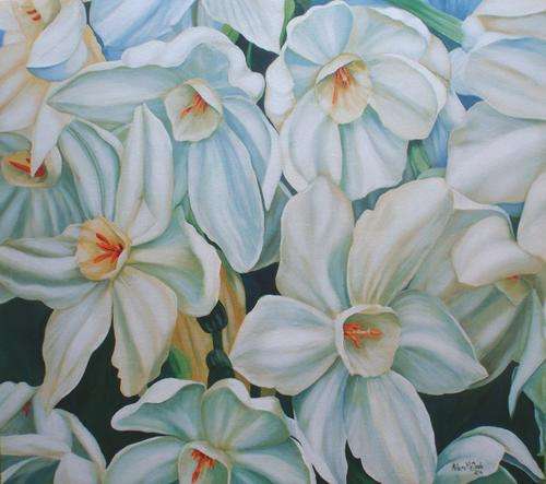 GORGEOUS NARCISSI - LIMITED EDITION GICLEE BY ARLENE McDADE - SIGNED & DATED