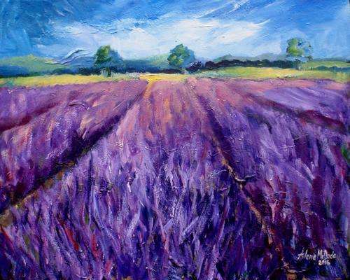 STUNNING ORIGINAL PAINTING BY ARLENE McDADE 'FIELDS OF LAVENDER' WELL BELOW GALLERY PRICE!!!