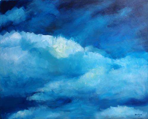 LARGE, ORIGINAL "COBALT SKY" BY WELL KNOWN KZN ARTIST - ARLENE McDADE - WELL BELOW GALLERY PRICE!!