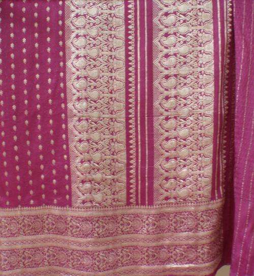 FABULOUS 'SARI' 4.5MTS OF STUNNING FABRIC - MAGENTA & SILVER -