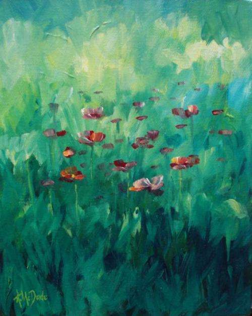 Original Arlene McDade 'Impressionist Poppies'