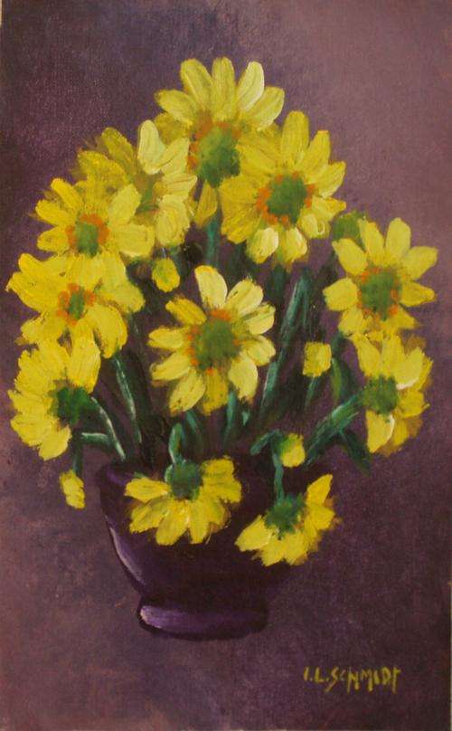 Original Ivy Schmidt 1917-2008 'Yellow Daisies 2'