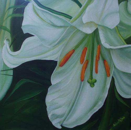 BEAUTIFUL ORIGINAL PAINTING by ARLENE McDADE  'ST.JOSEPH LILY' WELL BELOW GALLERY PRICE!!!