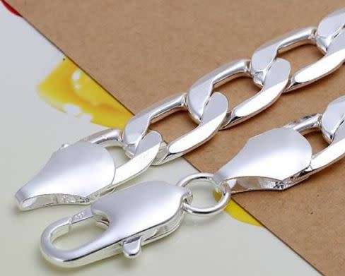 Eternia - 925 stamped 12MM chain men bracelet