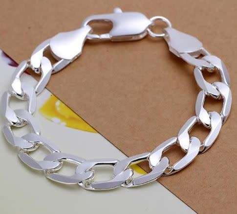 Eternia - 925 stamped 12MM chain men bracelet