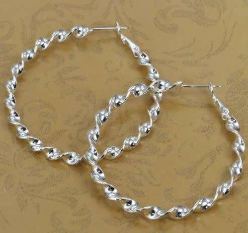 925 Stamped silver Spiral circle earrings