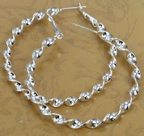 925 Stamped silver Spiral circle earrings