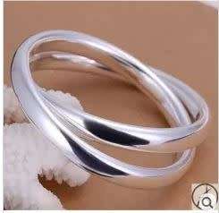 925 Stamped Silver two entwined bangles