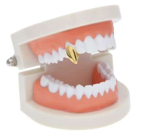 Vampire Fang Hip Hop 14K Gold Plated Single Tooth Grills Removable Teeth Jewelry