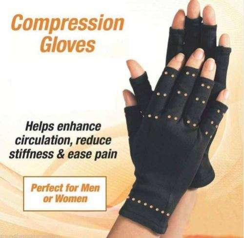 JT - 1 pair NEW Copper Hands Gloves Therapeutic Compression Men/Woman Circulation Grip Copper  Glove