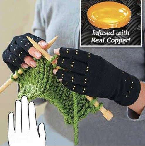 JT - 1 pair NEW Copper Hands Gloves Therapeutic Compression Men/Woman Circulation Grip Copper  Glove