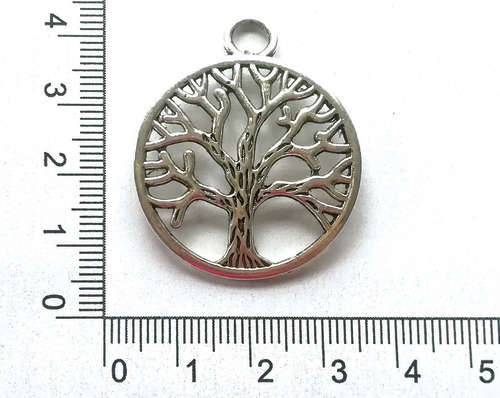 JT - Tree of life pendant - Silver tone - Curved