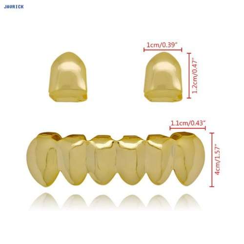 Hip Hop Grill Top & Bottom Gold Plated Dental Braces