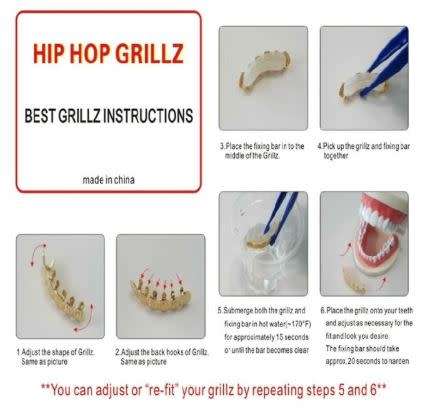 Hip Hop Grill Top & Bottom Gold Plated Dental Braces