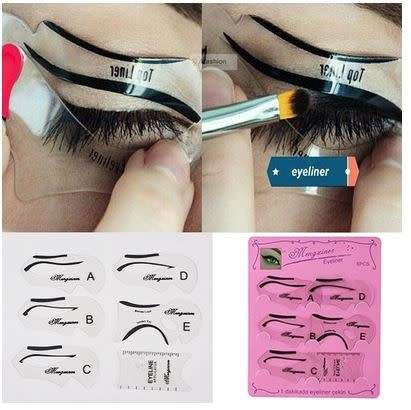 JT - Professional Eyeliner Stencil - Eyeshadow Guide - Smokey Cat -Quick Eye 2 Pcs Makeup Tool Set